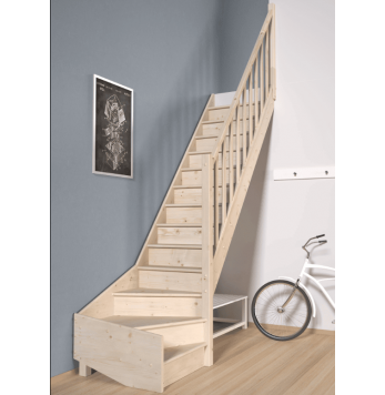 Escalier Classique TRADI ECO Sapin hauteur 260 à 305 cm