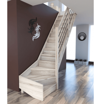 Escalier Classique TRENDY ECO Chêne hauteur 260 à 305 cm