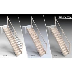 Escalier Classique TRendy ECO Chêne hauteur 260 à 305 cm