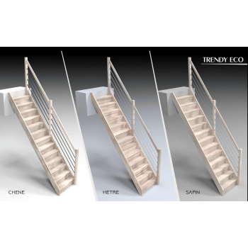 Escalier Classique TRENDY ECO Sapin hauteur 260 à 305 cm