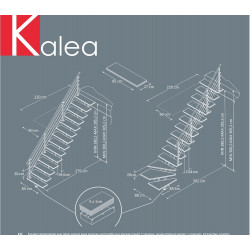 Escalier limon central Sogem Kalea hauteur 281 à 306 cm