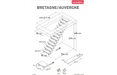 Escalier Droit ou Quart Tournant Chêne Brut Auvergne 260 à 340 cm