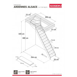 Escalier Classique ALSACE 260 à 345 cm