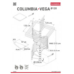 Escalier colimaçon COLUMBIA Chêne