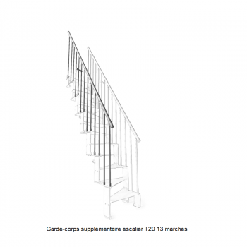 garde-corps d'escalier supplémentaire 11 marches