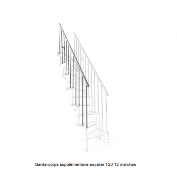 garde-corps d'escalier supplémentaire 12 marches