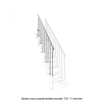 garde-corps d'escalier supplémentaire 13 marches