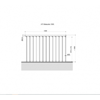 Balustrade d'étage 150 cm pour escalier gain de place T20