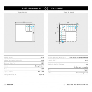 PLAN TYPE du calcul de prix indicatif L20-R13