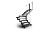 Escalier quart tournant tout acier L20 full metal