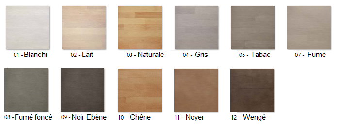 nuancier coloris bois